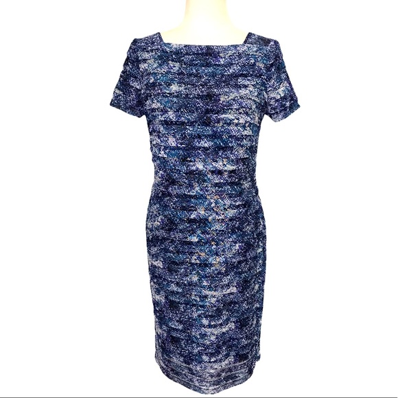 Adrianna Papell Ruffle Sheath Women’s Midi Dress - 6/8 - Picture 1 of 17